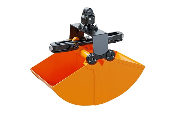 CLAMSHELL BUCKET WITH HORIZONTAL CYLINDER