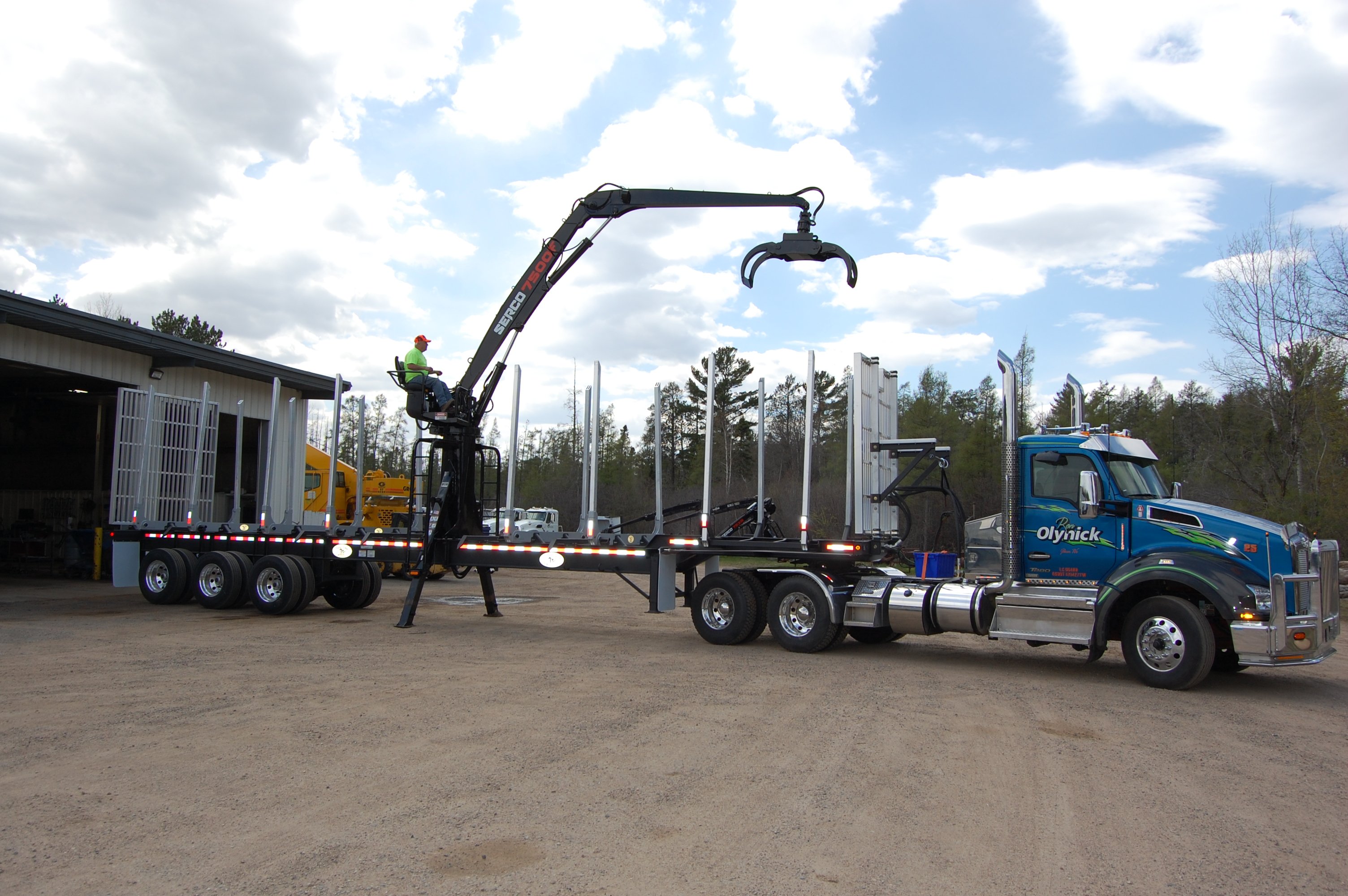 Serco 7500F on Great Lakes Log Trailer